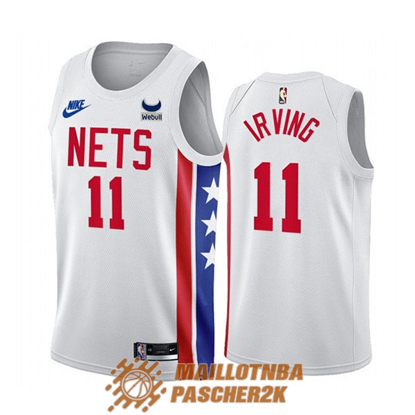 maillot brooklyn nets vintage kyrie irving 11 blanc