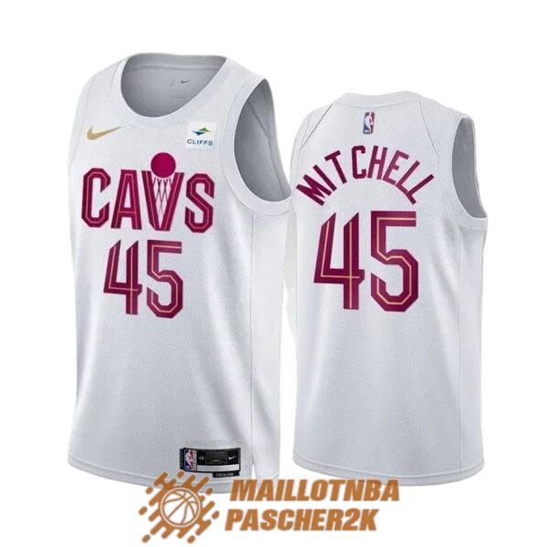 maillot cleveland cavaliers donovan mitchell 45 2022-2023 blanc