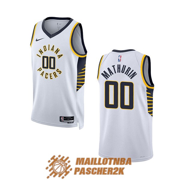 maillot indiana pacers bennedict mathurin 00 2022-2023 blanc