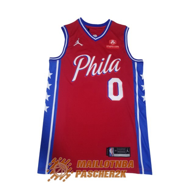 maillot philadelphia 76ers tyrese maxey 0 2021-2022 rouge