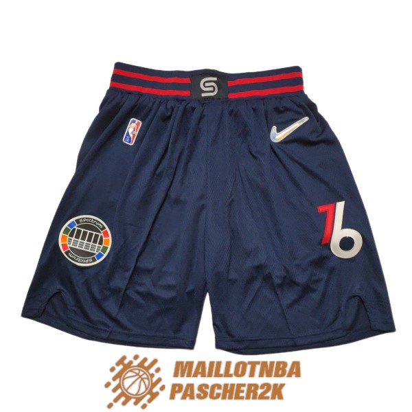shorts philadelphia 76ers 75 anniversaire 2021-2022 bleu marine