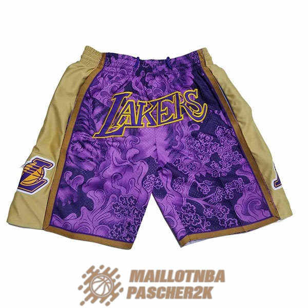 shorts los angeles lakers limitee edition pourpre