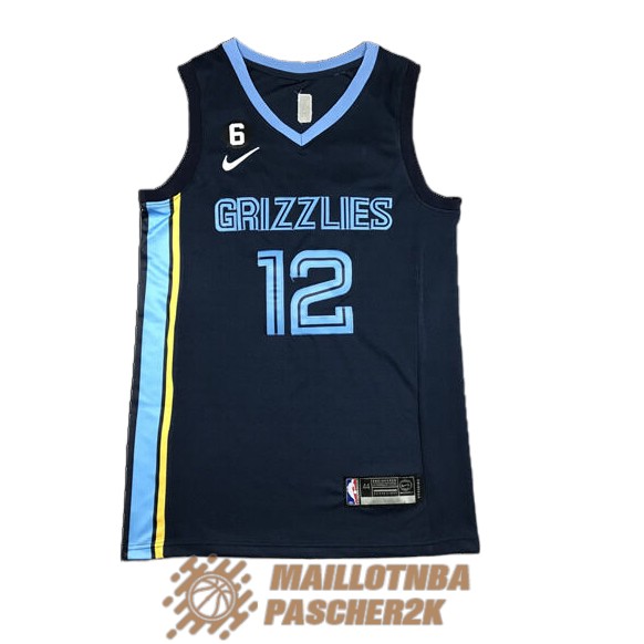 maillot memphis grizzlies ja morant 12 2022-2023 bleu marine