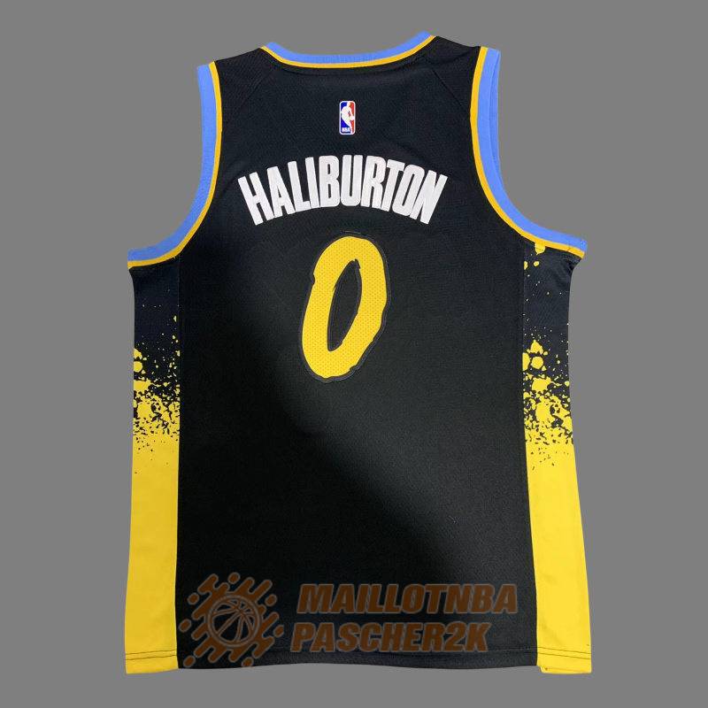 maillot indiana pacers tyrese haliburton 0 city edition noir 2023-2024