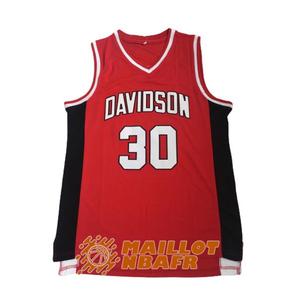maillot NCAA davidson stephen curry 30 rouge blanc