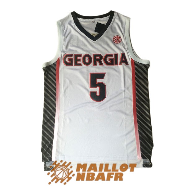 maillot NCAA georgia bulldogs football anthony edwards 5 blanc noir
