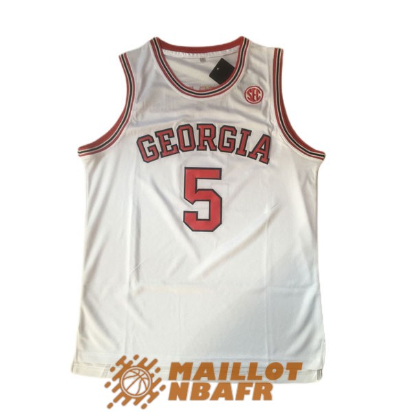 maillot NCAA georgia bulldogs football anthony edwards 5 blanc rouge