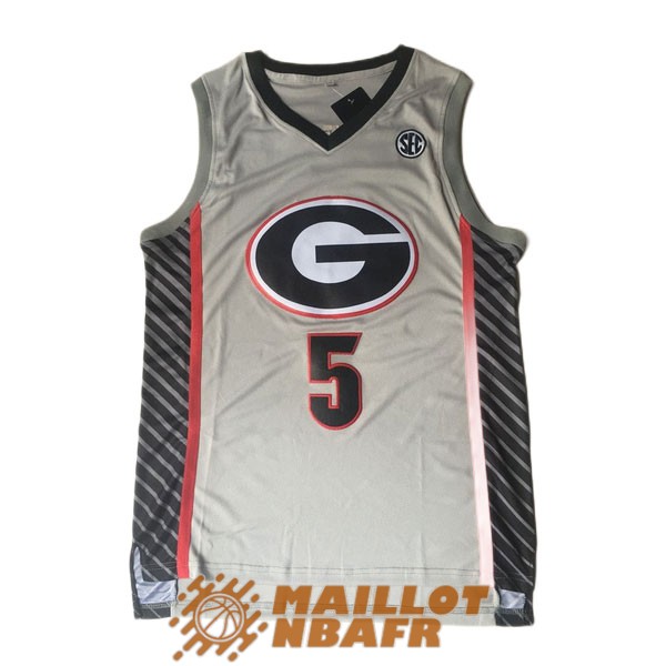 maillot NCAA georgia bulldogs football anthony edwards 5 gris gris clair