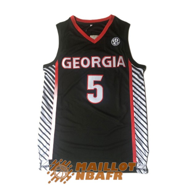 maillot NCAA georgia bulldogs football anthony edwards 5 noir rouge
