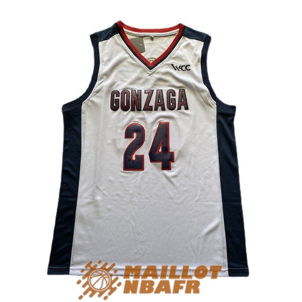maillot NCAA gonzaga university corey kispert 24 blanc bleu marine [maillotnba-21-6-17-27]