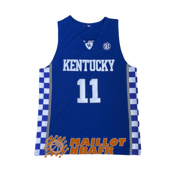 maillot NCAA kentucky john wall 11 bleu
