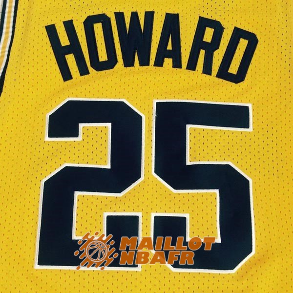 maillot NCAA michigan juwan howard 25 jaune noir<br /><span class=
