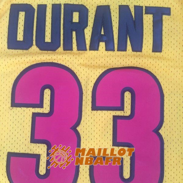 maillot NCAA oak hill kevin durant 33 jaune rouge