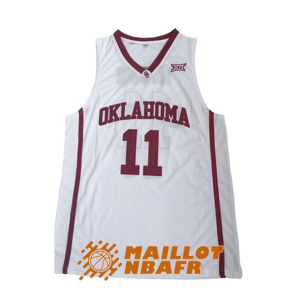 maillot NCAA oklahoma trae young 11 blanc rouge