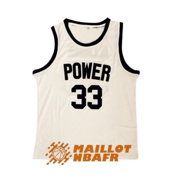 maillot NCAA power lew alcindor 33 blanc noir