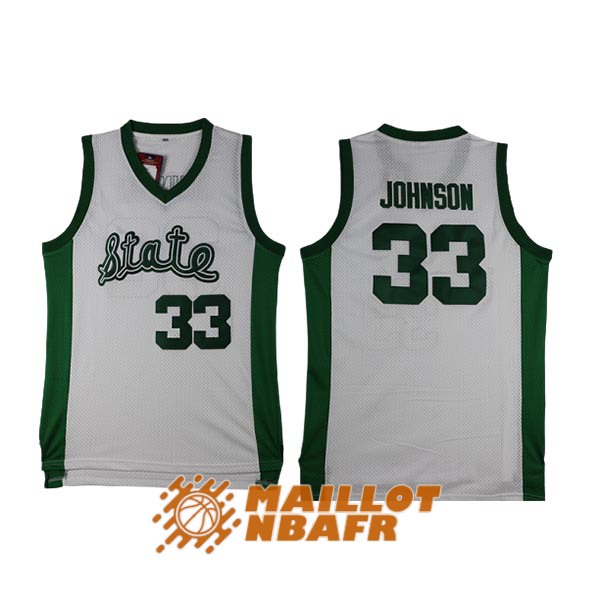 maillot NCAA tate d.j. johnson 33 blanc vert