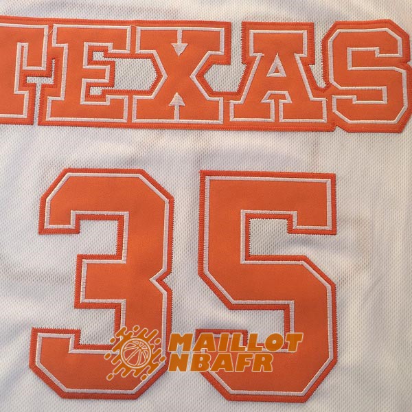 maillot NCAA texas kevin durant 35 blanc orange