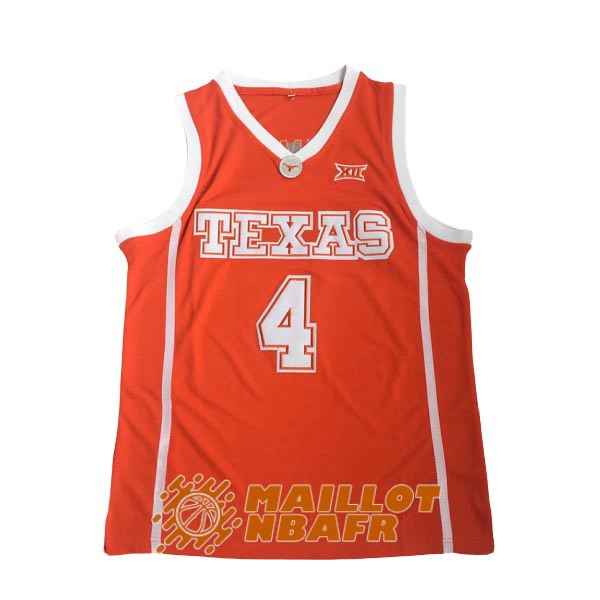 maillot NCAA texas mohamed bamba 4 orange blanc