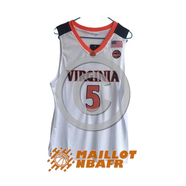 maillot NCAA virginia kyle guy 5 blanc orange