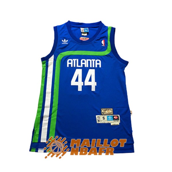 maillot atlanta hawks vintage pete maravich 44 bleu