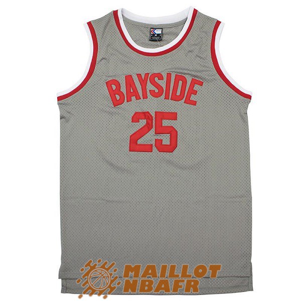 maillot bayside zack morris 25 pelicula edition gris rouge