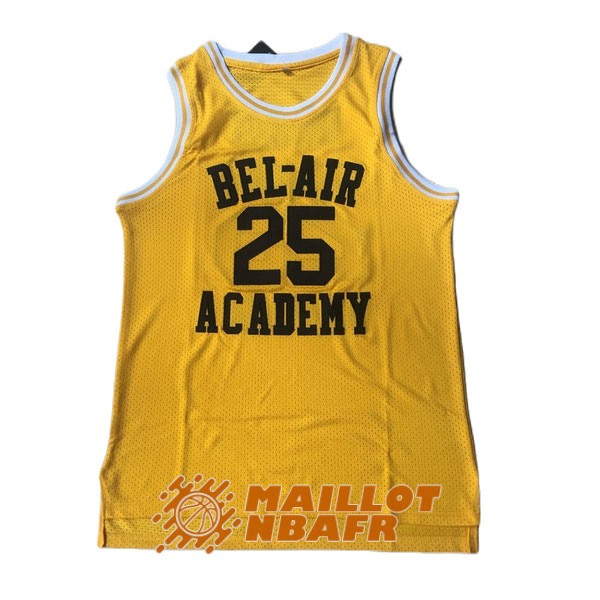 maillot bel-air academy carlton banks 25 pelicula edition jaune