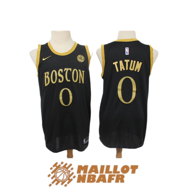 maillot boston celtics jayson tatum 0 city edition noir jaune 2021