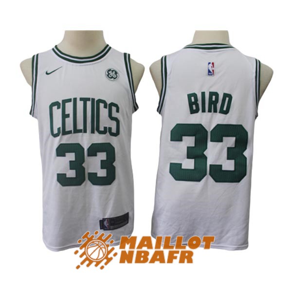 maillot boston celtics larry bird 33 blanc vert