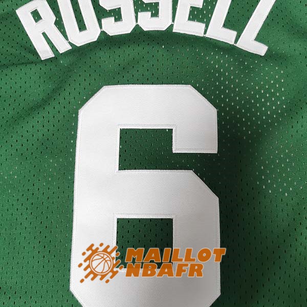 maillot boston celtics vintage bill russell 6 vert