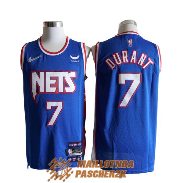 maillot brooklyn nets kevin durant 7 75th anniversaire city edition 2021-2022 bleu