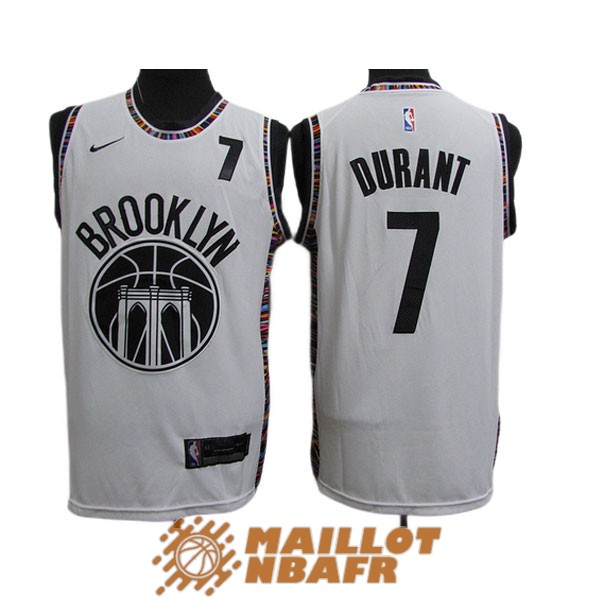 maillot brooklyn nets kevin durant 7 city edition blanc 2021