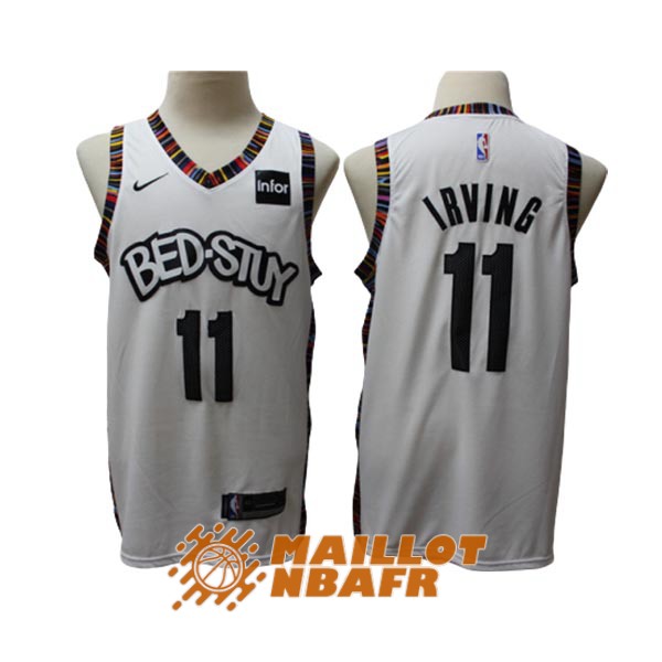 maillot brooklyn nets kyrie irving 11 city edition blanc 2019-2020