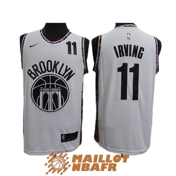 maillot brooklyn nets kyrie irving 11 city edition blanc 2021