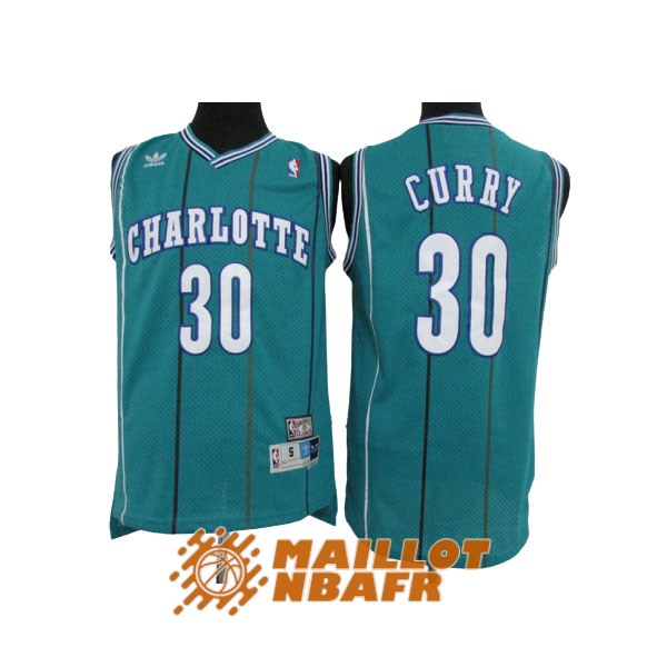 maillot charlotte hornets vintage dell curry 30 vert