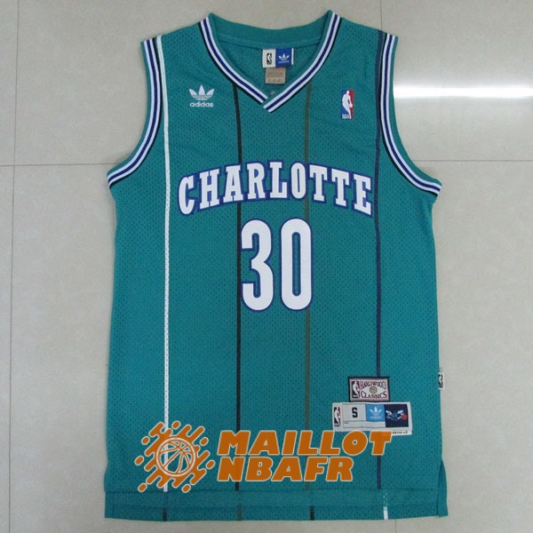 maillot charlotte hornets vintage dell curry 30 vert