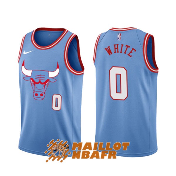 maillot chicago bulls coby white 0 city edition bleu clair 2019-2020