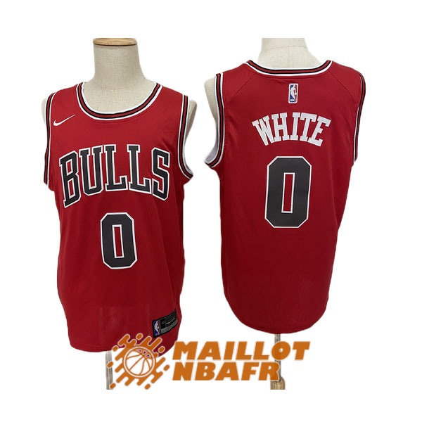 maillot chicago bulls coby white 0 rouge