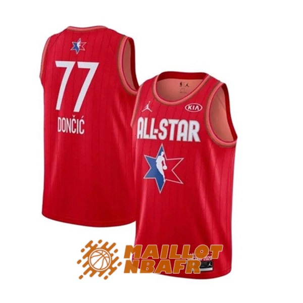 maillot dallas mavericks luka doncic 77 all star 2020 rouge