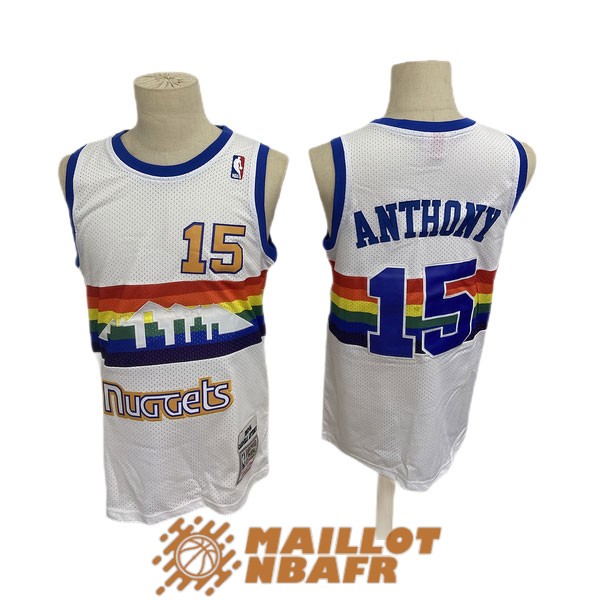 maillot denver nuggets carmelo anthony 15 blanc