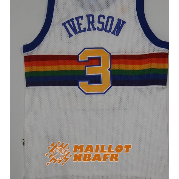 maillot denver nuggets vintage nuggets iverson 3 blanc<br /><span class=