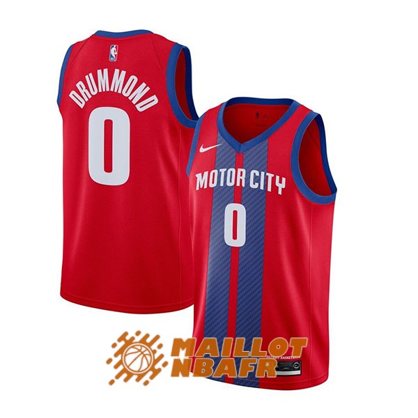maillot detroit pistons andre drummond 0 rouge city edition