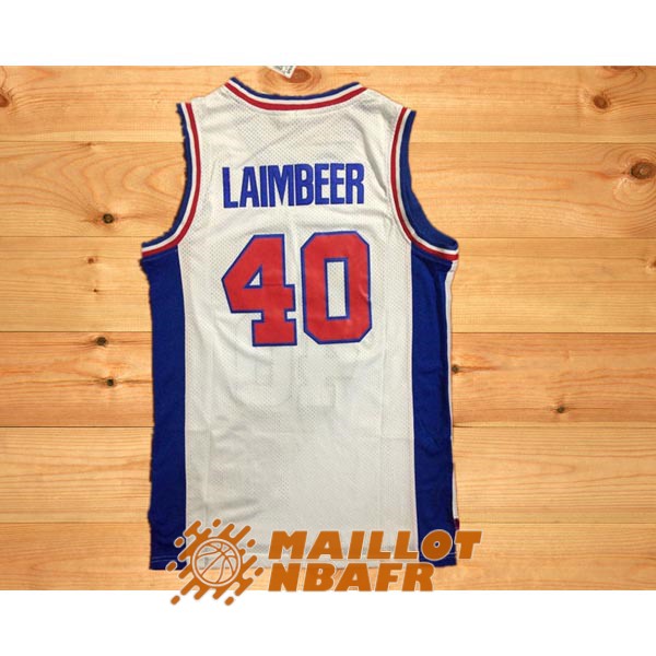 maillot detroit pistons vintage bill laimbeer 40 blanc rouge<br /><span class=