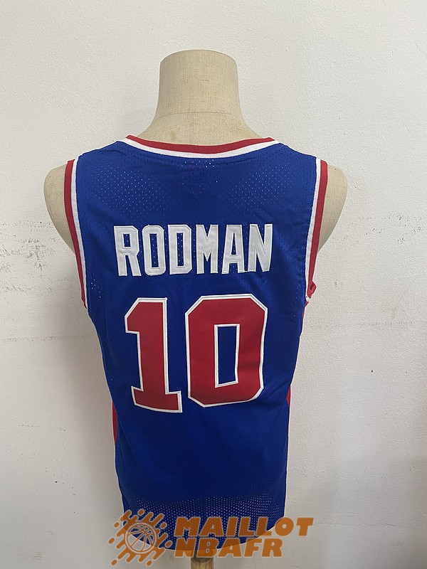 maillot detroit pistons vintage rodman 10 bleu<br /><span class=