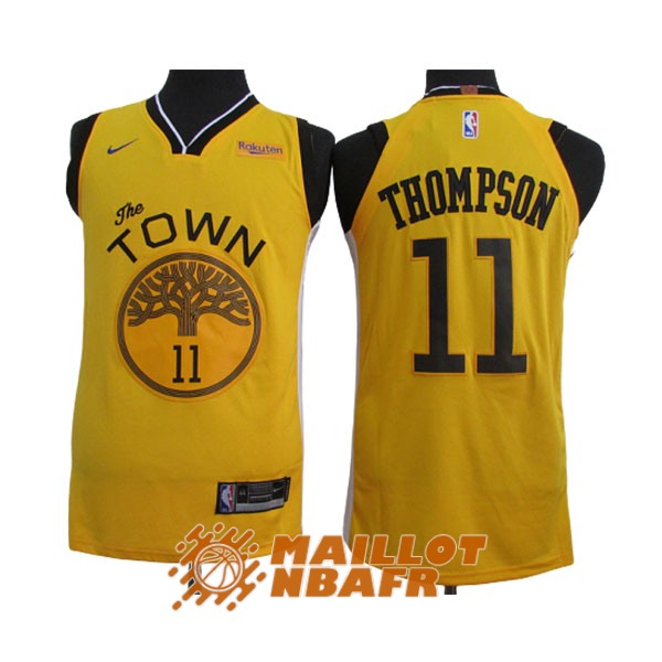 maillot golden state warriors earned edition klay thompson 11 jaune 2018-2019