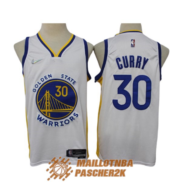 maillot golden state warriors stephen curry 30 75th anniversaire city edition 2021-2022 blanc [maillotnba-21-1-26-62]