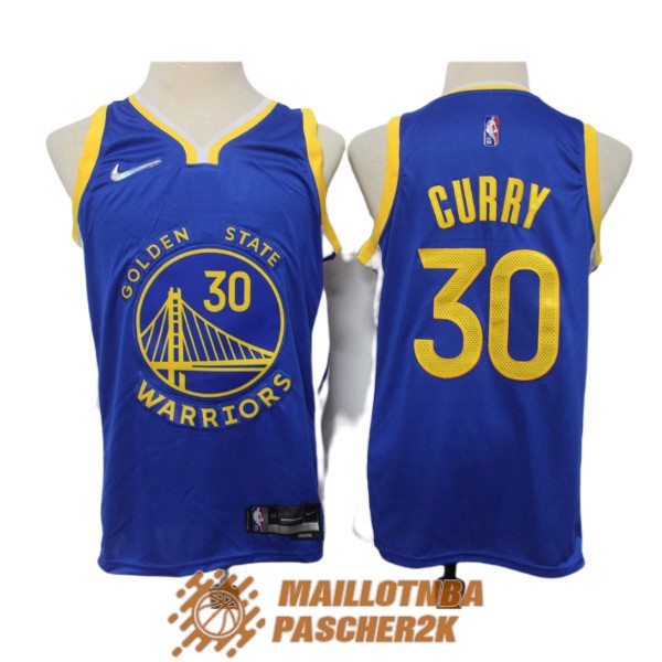maillot golden state warriors stephen curry 30 75th anniversaire city edition 2021-2022 bleu