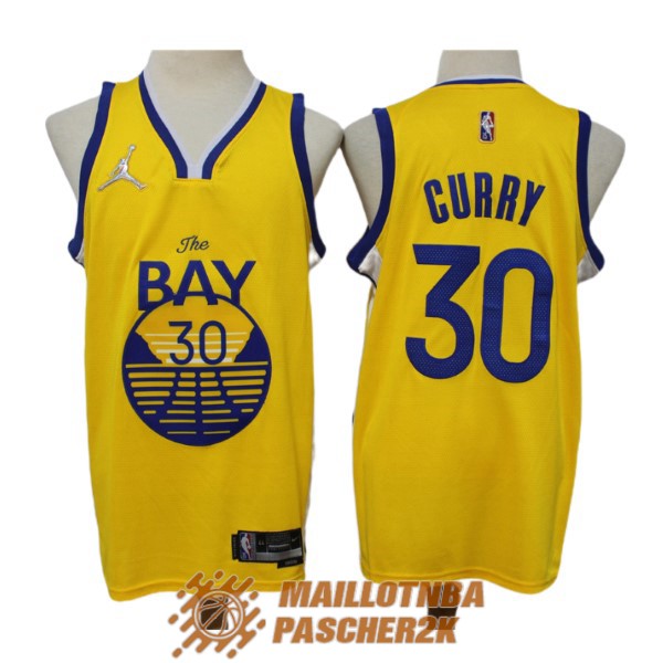 maillot golden state warriors stephen curry 30 75th anniversaire city edition 2021-2022 jaune