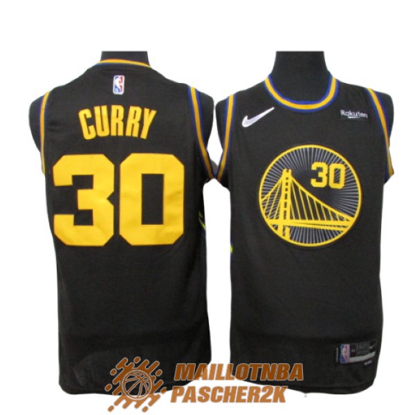 maillot golden state warriors stephen curry 30 75th anniversaire city edition 2021-2022 noir