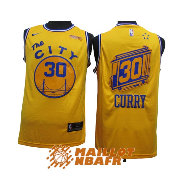 maillot golden state warriors stephen curry 30 city edition jaune 2019-2020