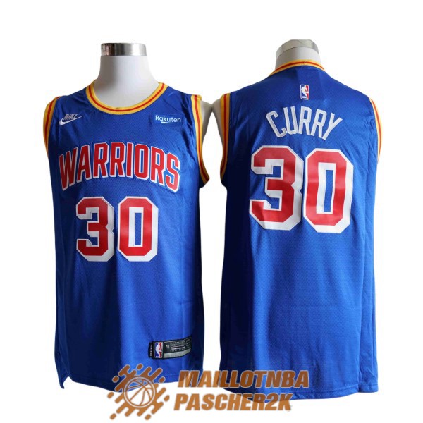 maillot golden state warriors stephen curry 30 commemorative edition 75th anniversaire bleu